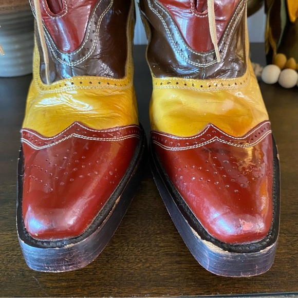 Charlie 1 Horse Sample Artisan Handcrafted Brazil Leather Multi Lace Up Heeled - Picture 7 of 14